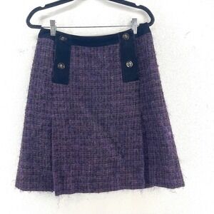 Vtg Dana Buchanan Mini Skirt Sz 4 Purple Mohair Wool Suede Preppy Academia Retro
